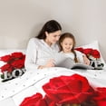 thumbnail image 5 of Castle Fairy Red Floral Rose Queen Comforter Set,Romantic Flowers Bedding Comforter Set, 5 of 8