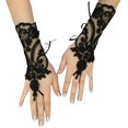 thumbnail image 1 of 1 Paire de Gants de Mariée Sans Doigts Longueur Poignet Lacets Accessoires de Mariage, 1 of 10