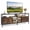 Rustic Brwon, variant on Industrial TV Stand for 55"/60"/65" Inch TVs with Adjustable Shelf, Entertainment Centre with 2 Door & Open Shelf,Black