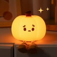thumbnail image 3 of LHNFT Cute Pumpkin Night Light, Silicone LED Lights for Bedroom, Rechargeable Bedside Touch Lamp, Nursery Pumpkin nightlight for Kids, Halloween Decor Toy, Breastfeeding for Baby, 3 of 9