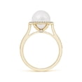 thumbnail image 2 of ANGARA South Sea Cultured Pearl Halo Ring with Milgrain in 14K Yellow Gold for Women | June Birthstone, Birthday, Anniversary, Jewelry Gift for Women | Pearl Ring, 2 of 8