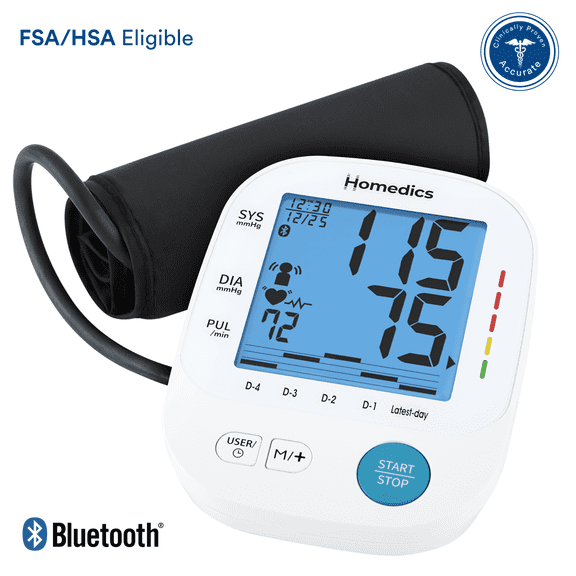 Homedics® 5-Day Trend-at-a-Glance Arm 700 Series Blood Pressure Monitor, One-Touch Use with Bluetooth® wireless technology