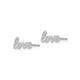 Boucles d'Oreilles LOVE Post en Or Blanc 14 Carats – image 3 sur 4