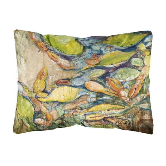 Carolines Treasures JMK1102PW1216 Jubilee Blue Crab Canvas Fabric Decorative Pillow  12H x16W multicolor