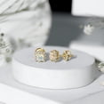 thumbnail image 3 of Rosec Jewels Natural Ethiopian Opal Stud Earrings with Diamond Halo for Women - AAA Grade, 10K Yellow Gold, 3 of 9