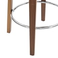 thumbnail image 5 of ClinQ 26 inch Swivel Bar Stools Set of 3, Counter Height Bar Chairs with Walnut Legs and Silver Ring Footrest, Upholstered Faux Leather, White, 5 of 11