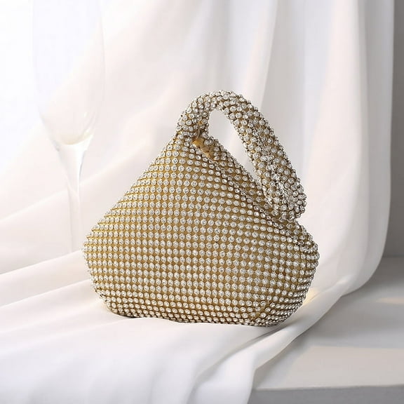 Diamond Handbag, Banquet Handbag, Women's Retro Elegant Triangle Wallet for Cocktail Wedding