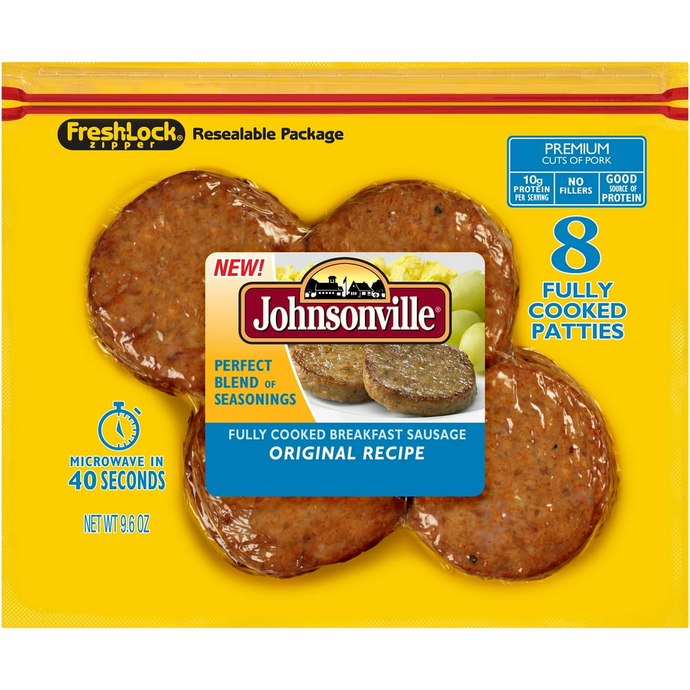 Johnsonville Original Recipe Fully Cooked Breakfast Patties, 9.6 Oz., 8