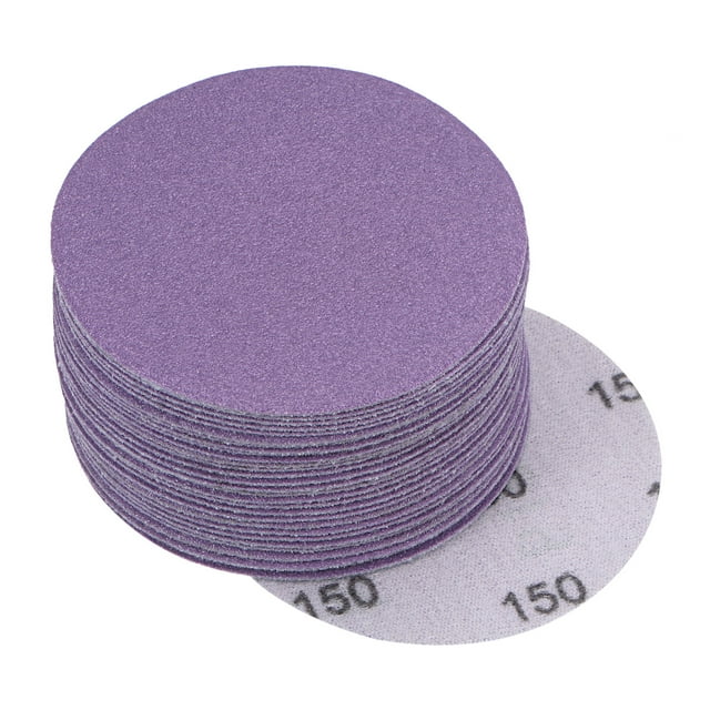 Unique Bargains 30 Pack 3-Inch Purple Sanding Discs 150 Grits Hook & Loop Professional Aluminum Oxide Sandpaper