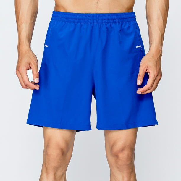 Pantalones cortos deportivos para hombre, bolsillos con cremallera en la cintura elástica, transpira Abanopi Pantalones cortos deportivos para hombre