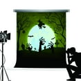 thumbnail image 2 of ABPHOTO Polyester Halloween Photo Booth Cartoon Backdrops Moon Night Cemetery Props for Fotografia Professional Photography Background 5x7ft, 2 of 4