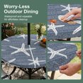 thumbnail image 5 of Round Outdoor Tablecloth with Umbrella Hole and Zipper, Dark Blue Starfish Coastal Tablecloth with Elastic Waterproof, Summer Beach Nautical Sea Ocean Patio Table Covers for 36" - 44" Pool Tables, 5 of 9