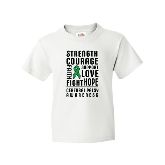 Inktastic Cerebral Palsy Awareness Strength Support and Courage Youth T-Shirt