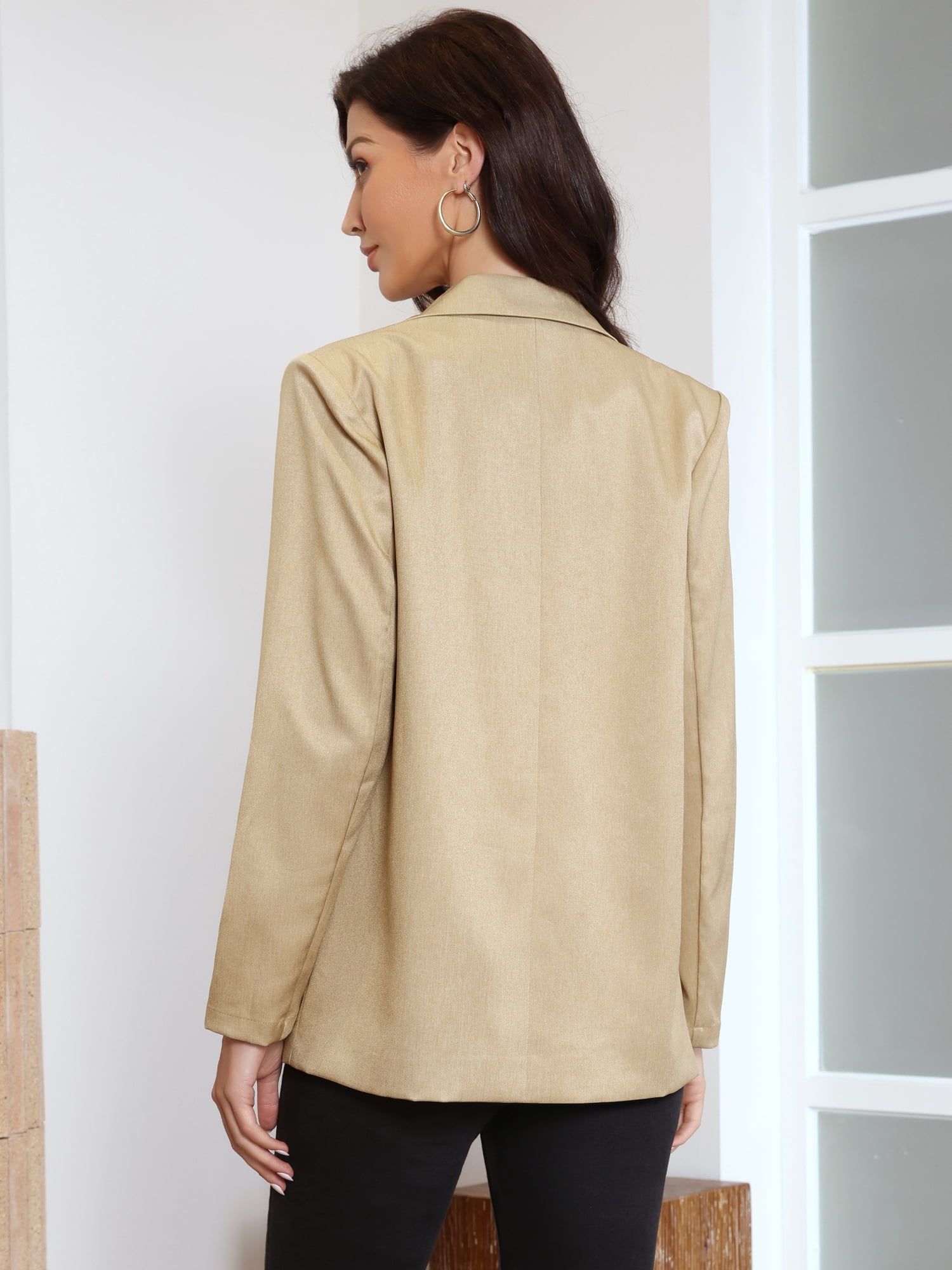 DARING DIVA Women's Business Long Sleeve Double Breasted Work Suit Jacket XL Khaki