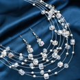 thumbnail image 4 of TidBay 2Pcs/Set Exaggerated Bohemian Ethnic Style Necklace Earring Set Artificial Crystal Beaded Multi-layered Necklace Hook Earrings Set Jewelry Gift, 4 of 8