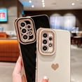 thumbnail image 5 of Compatible with Samsung Galaxy A53 5g 6.5” Phone Case Luxury Electroplated Cute Side Love Hearts Pattren Cover for Women Camera Lens Protection Soft Silicone Shockproof Bumper (Black), 5 of 6