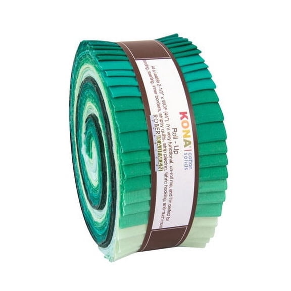 Robert Kaufman Kona Cotton Solids Lush Lagoon Roll Up 2.5" Precut Fabric Quilting Strips RU-441-40