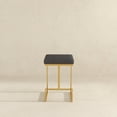 thumbnail image 6 of Filomena Gray Boucle Fabric Upholstered Tufted Kitchen Gold Metal Counter Stool, 6 of 8