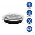 thumbnail image 2 of Karat [150 ct - 24oz] Reusable Microwaveable Oval Meal Prep Food Container with Clear Lid, Black, PP, 2 of 10