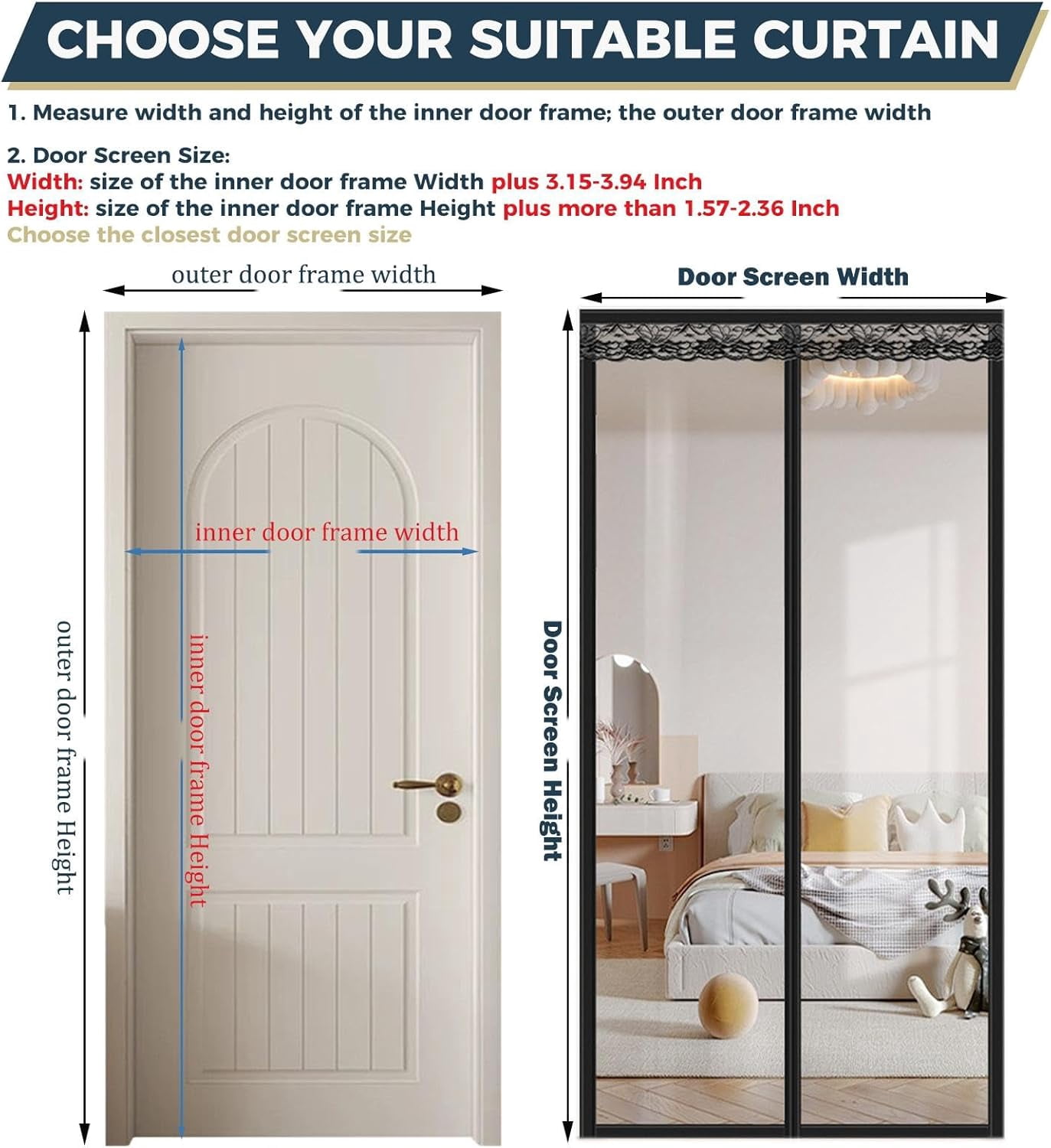 Magnetic Thermal Insulated Door Curtain Transparent Door Cover Self-Closing Keep No-drill Door Curtain for Home Use EVA Magnetic Door Curtain