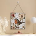 thumbnail image 4 of Robin Wooden Sign Robin Bird Hanging Wood Plaques Wildlife Robin Rustic Garden Kitchen Living Room Flower Shop Wall Decor Home Decorative Sign 12x12 Inch, 4 of 8