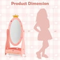 thumbnail image 3 of Canddidliike Kids Full Length Mirror with 360 Degree Rotatable Design and Shelf-Pink, Toddler Vanity for Girls Kids, 3 of 7