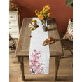thumbnail image 4 of Pink Floral Cherry Flower Burlap Cotton Table Runner 13x70 Inches Long, Abstract Botanical Branch Farmhouse Table Runners, Outdoor Dining Tablecloths Decor for Baby Shower/Party/Wedding, 4 of 6