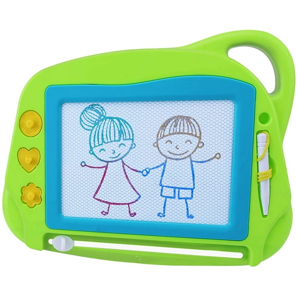 Magnetic Drawing Board Magic Boards For Children, Travel Size Colorful Writing Board Drawing Board- Magnetic Board Magic Painting Board Creative Toy With 3 Stamps For 3 4 5 Years Old- Green
