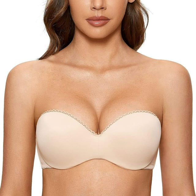 Soutien-gorge Bandeau Rembourré Rehausseur à Armatures pour Femmes