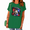 1-Green, variant on Women's Red Funny Police Car Driving Cat Graphic Short Sleeve T-Shirts Tops