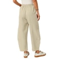 thumbnail image 3 of INSPIRE CHIC Women's Baggy Wide Leg Pants Elastic Waisted Casual Palazzo Harem Pant Ankle Lantern Summer Beach Trousers S Khaki, 3 of 6