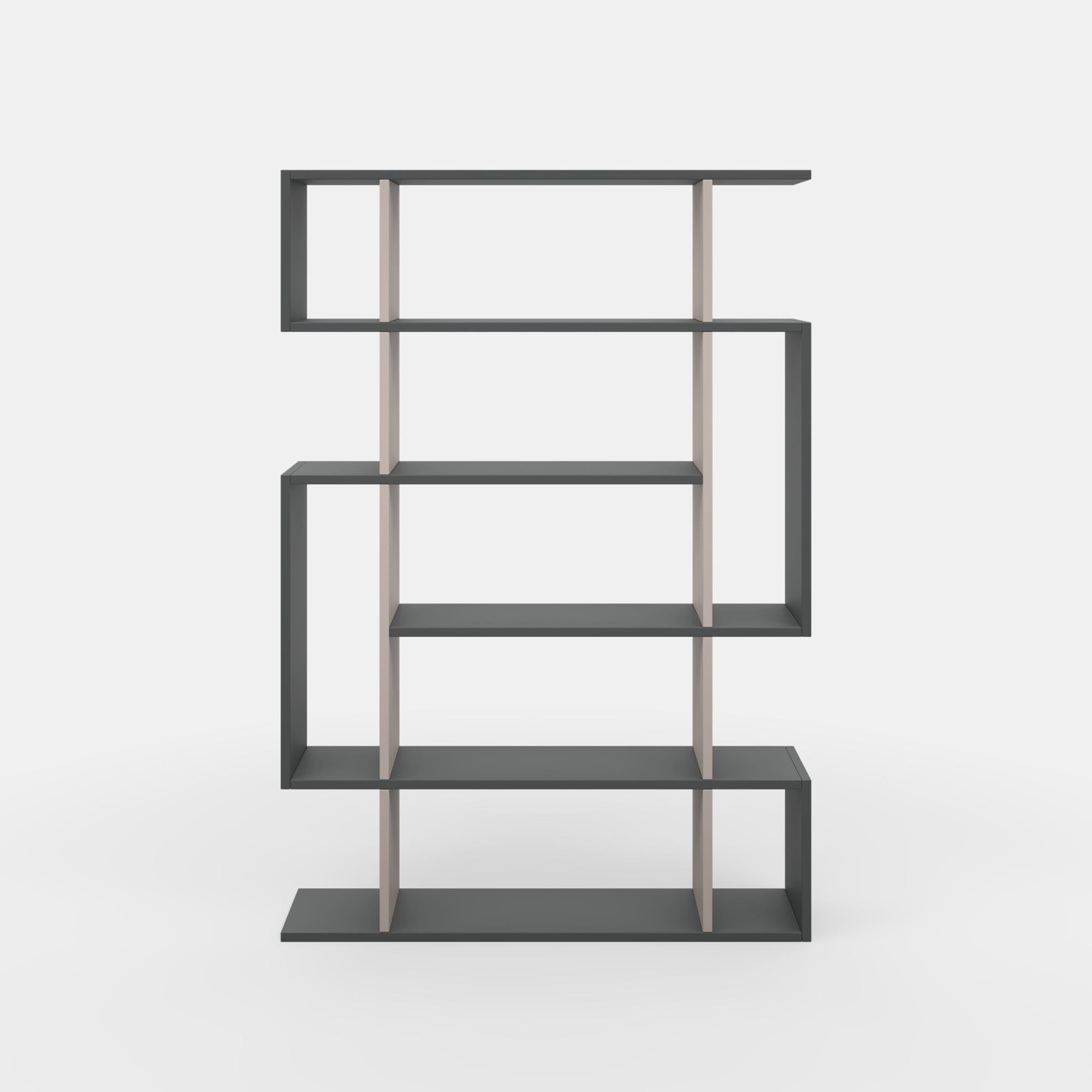 Ada Home Decor Furniture Multiple Tier Open Shelf Anthracite Light Mocha Blair Modern Bookcase