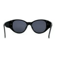 thumbnail image 4 of Womens Oversize Round Thick Temple Chic Plastic Cat Eye Sunglasses All Black, 4 of 4
