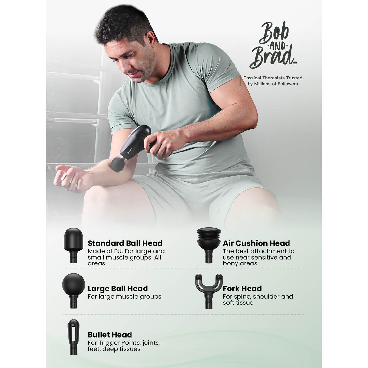 Bob & Brad UNI Mini Massage Gun, Deep Tissue Muscle Percussion Massage Gun for Athletes/Travel/Home