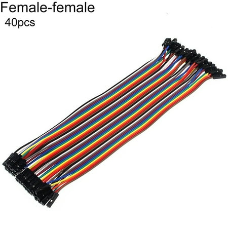 

40Pcs 20m M-M M-F F-F Connector Wire Multicolor Ribbon Rainbow Cable for Arduino