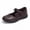 Brown, variant on Rexoro Girls Mary Janes Hook and Loop Synthetic Flat Shoes School Outdoor