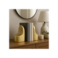 thumbnail image 4 of Polished Ceramic Bookends for Bookshelf Styling - Elegant Artful Book Accent for Library Accessories - Decorative Display for Home Office and Desk Decor - Set of 2, 6", Gold & Metallic, 4 of 14