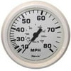 Faria Beede Instruments 759266331136 4 In. Dress White Speedometer - 80MPH- Mechanical