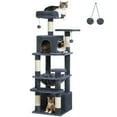 thumbnail image 3 of PAWZ Road Cat Tree Tower 54" Multi-Level Cat Condo with 5 Scratching Posts for indoor Cats, Dark Gray, 3 of 11