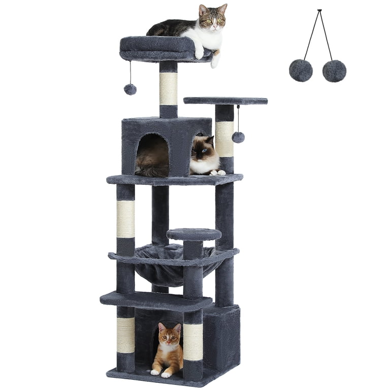 Pawz Road 54-Inch Multi-Level Cat Tree Tower, Dark Gray photo 2