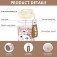 thumbnail image 3 of 500ml Stainless Steel Coffee Mug with Portable Beige Strap Vacuum Insulated Ceramic Coated Coffee Tumbler Cat with A Bow Tie, 3 of 8