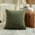 thumbnail image 2 of Fancy Homi 2 Packs Olive Green Boho Linen Check Decorative Throw Pillow Covers 18×18 Inch for Sofa Chair Couch Bedroom Living Room, Neutral Farmhouse Vintage Cushion Cases Modern Home Decor, 45 cm, 2 of 6
