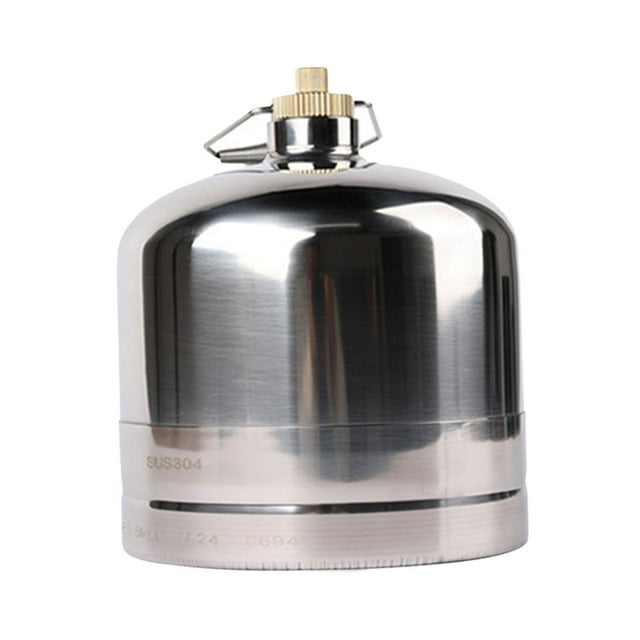 mmirethe Camping Fuel Canister Empty Refillable BBQ Cooking for Outdoor Silver 2.2L