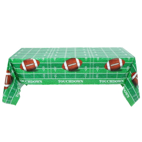 HOOWIFFY Rugby Tablecloth Green PVC Football Party Decorations for Home Use