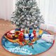 thumbnail image 5 of Faldón para árbol de Navidad, cojín para la base del árbol de Navidad, adornos navideños artificiales con decoraciones festivas para fiestas navideñas, 5 of 6