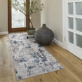 thumbnail image 4 of Crystal Print Cenis Blue/Grey Modern Industrial Abstract Non-Slip Washable Indoor Area Rug Runner, 2x6 Runner, 4 of 9