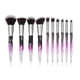 thumbnail image 1 of Juego de brochas de maquillaje con mango de cristal, 10 piezas con mango transparente de cristal Kabuki en polvo, brocha para base, corrector, sombra de ojos, delineador de ojos, brocha para cejas, 1 of 8