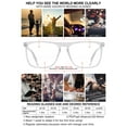thumbnail image 4 of MARE AZZURO Large Bifocal Reading Glasses Men Blue Light Blocking Readers Square Reader 100 125 150 175 200 225 250 275 300 (Transparent, 2.5), Polycarbonate Lens, 4 of 7