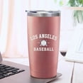 thumbnail image 3 of Los Angeles Insulated Tumbler with Lids and Straws Insulated Stainless Steel Cup Travel Coffee Mug Baseball Gifts 20 Oz, 3 of 6
