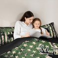 thumbnail image 5 of Manfei Reindeer Wildlife Adult Bedding Comforter Set, Vintage US Flag Twin Comforter Sets, Green Stripes Geometric Reversible Bedding Set, Lightweight Room Decor, 2pcs, 5 of 8
